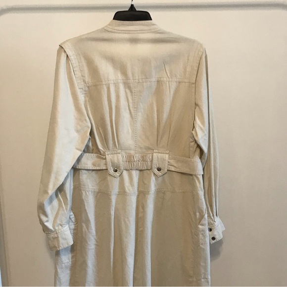 H&M long denim jacket in cream - Picture 4 of 6